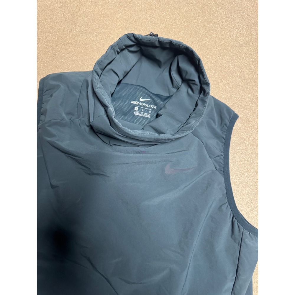 Nike AeroLayer Women's Vest Teal Green Full Zip Mock Neck Pockets Size M